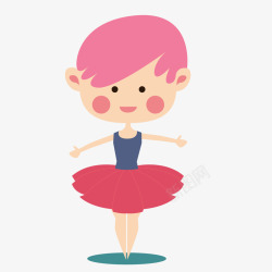 跳芭蕾舞卡通跳芭蕾舞的小女孩矢量图高清图片