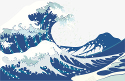 卡通水波浪深蓝海水高清图片