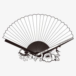 中式风格折扇中国风空白折扇矢量图高清图片