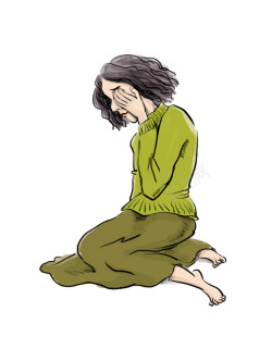 忧愁的少女素材