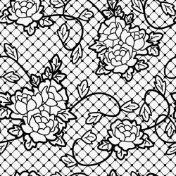 刺绣花装饰图案黑色蕾丝镂空花边矢量图高清图片