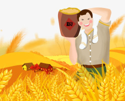 农民抱麦子农民丰收麦子庄稼高清图片