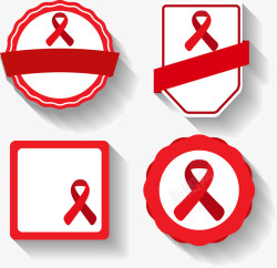 可爱世界艾滋病日标签素材