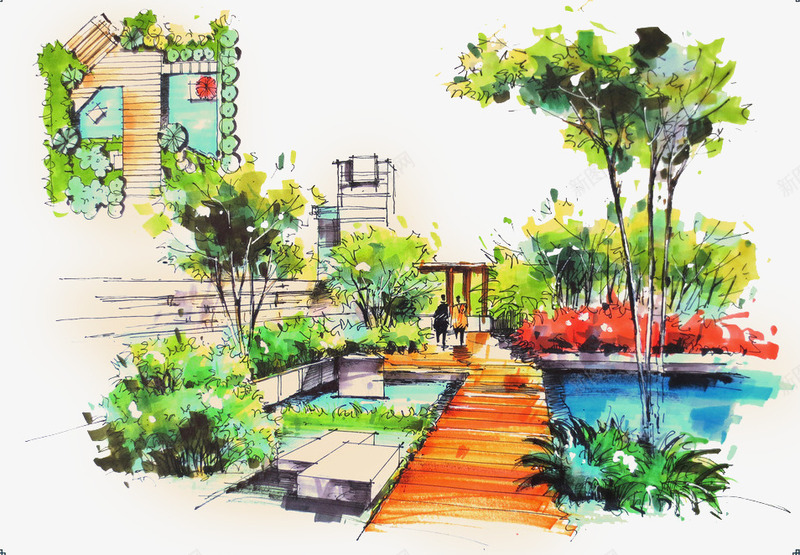 手绘景观片png免抠素材_88icon https://88icon.com 图片 手绘 手绘景观 景观 景观设计 环艺 环艺展板 设计 设计图片