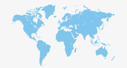世界地图蓝色世界地图卡通地图素材