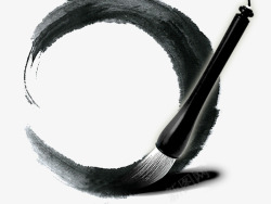 中国传统水墨画毛笔水墨笔刷墨迹图片高清图片