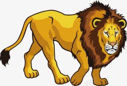 手绘动物猛兽狮子矢量图素材
