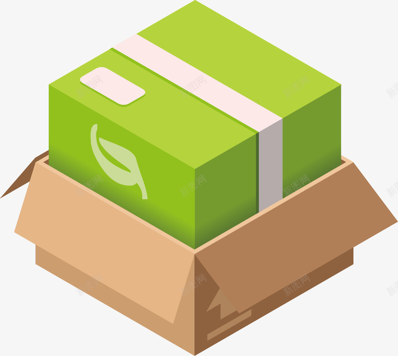 创意商品纸箱快递图矢量图ai免抠素材_88icon https://88icon.com 快递 物流 路线 运输 道路 矢量图