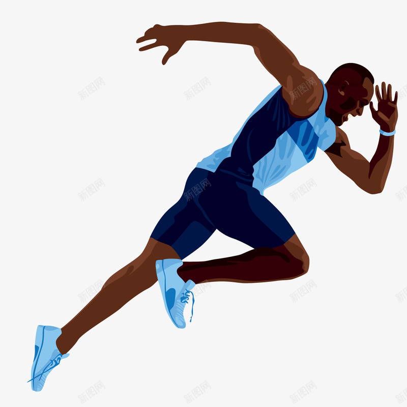 奔跑的黑人png免抠素材_88icon https://88icon.com 卡通 奔跑 黑人