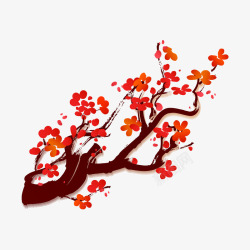 红色的树木梅花高清图片