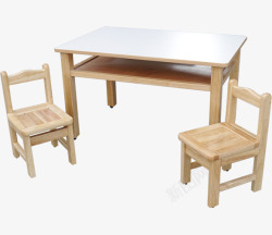 实物木质儿童课桌椅素材