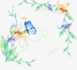 麦穗纹矢量模板设计蝴蝶花高清图片