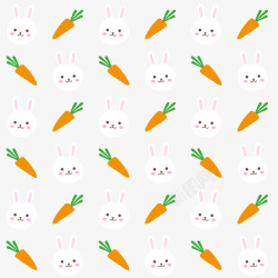 小兔子吃萝卜卡通兔子和萝卜平铺壁纸矢量图高清图片
