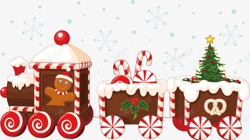 圣诞小火车png免抠素材_88icon https://88icon.com Q版小火车 卡通动漫 卡通背景 圣诞节素材 小火车 平面设计 彩色手绘