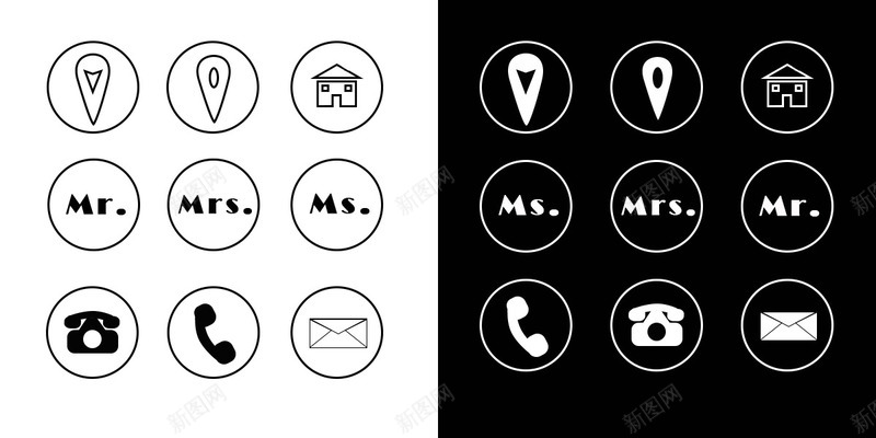icon名片黑白图标元素psd免抠素材_88icon https://88icon.com icon 元素 免抠 名片 图标 黑白