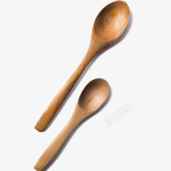木头勺子两个木勺高清图片