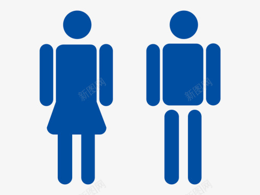 洗手间男女符号矢量图图标图标