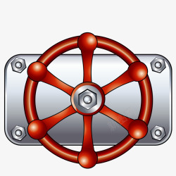 红色旋转阀门素材