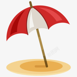 卡通沙滩遮阳伞素材