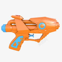 小型橙颜色喷水枪素材