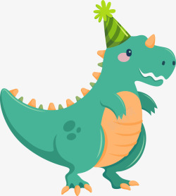 可爱小恐龙可爱卡通绿色恐龙矢量图高清图片