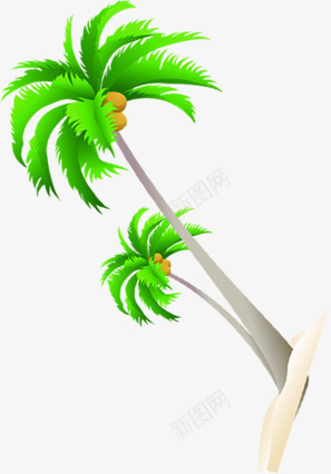 卡通椰子树沙滩海边海报png免抠素材_88icon https://88icon.com 卡通 椰子树 沙滩 海报 海边