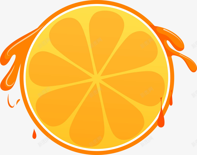 橙子切片png免抠素材_88icon https://88icon.com 卡通餐饮 彩色 橙子 橙汁 矢量图案 美食