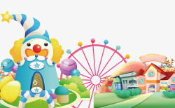 快乐小孩卡通电商儿童游乐园高清图片
