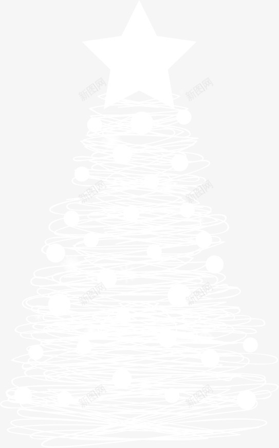 星星圣诞树png免抠素材_88icon https://88icon.com 剪影 圆点 圣诞树 圣诞树线条 星星 白色