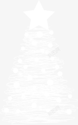 跆拳道白色剪影星星圣诞树高清图片