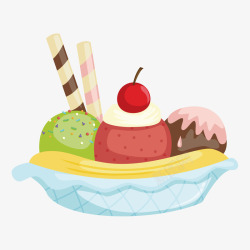 夏季冰淇淋卡通解渴冰淇淋矢量图高清图片