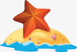 海边度假沙滩海星矢量图素材