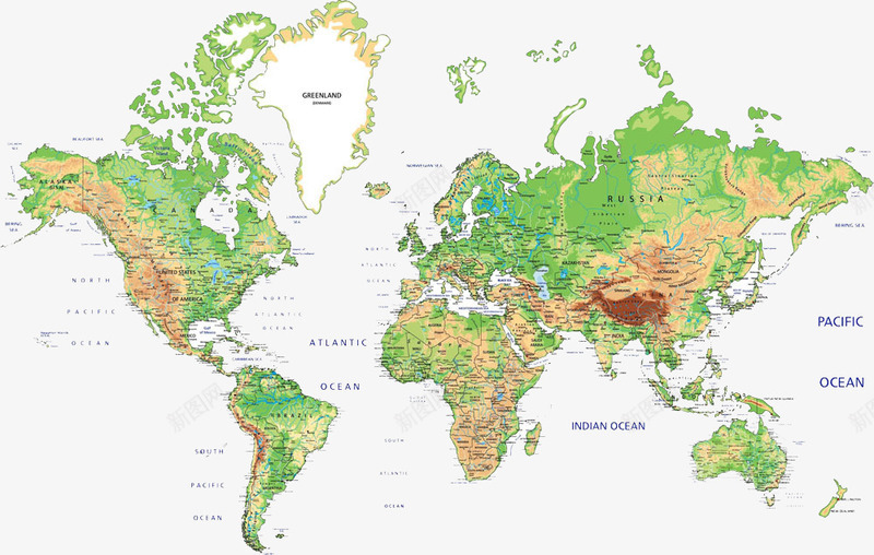 英文版全球地图png免抠素材_88icon https://88icon.com 世界地图 全球地图 地图 平铺地图 英文版