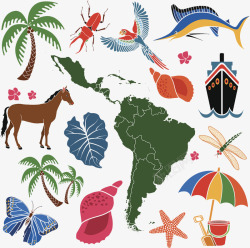 北美南美地图南美洲旅游风景高清图片