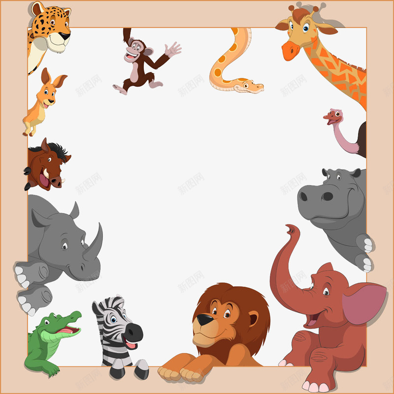纯色边框小动物png免抠素材_88icon https://88icon.com 世界 动物 卡通 可爱
