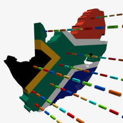 直线与南非地图素材