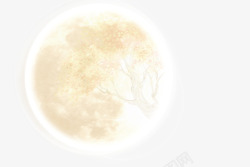 米白圆月高清图片