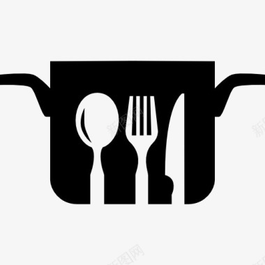 厨房置物架炒菜锅餐具图标图标