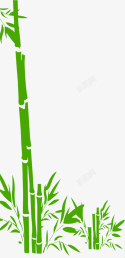 手绘竹叶竹子端午节素材