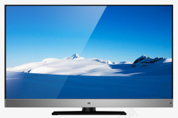 矢量电视机美丽雪山画面电视机高清图片