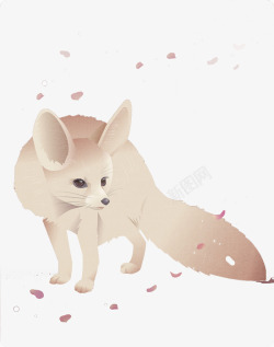 平面狐狸素材卡通粉嫩小动物狐狸高清图片