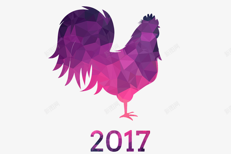 2017生肖鸡png免抠素材_88icon https://88icon.com 2017 字体 晶格 鸡年