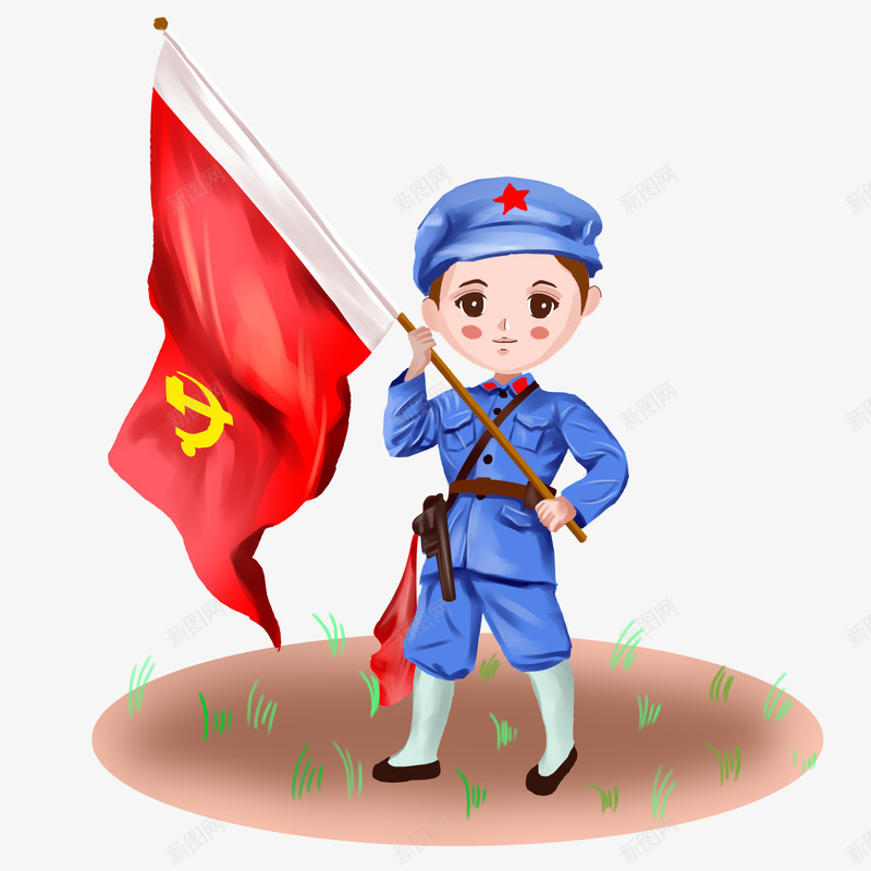 国庆举国旗元素png免抠素材_88icon https://88icon.com 军人 国庆 国旗 女孩