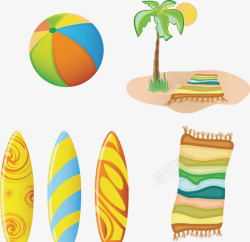 手绘夏日元素素材