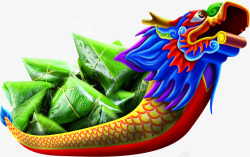 端午节龙舟粽子赛龙舟素材