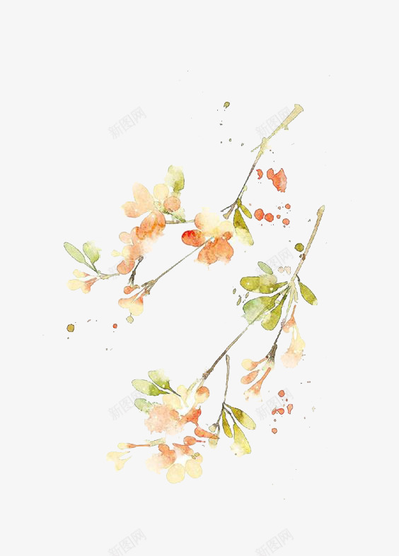 手绘古风树叶元素png免抠素材_88icon https://88icon.com 古风 古风元素 叶子 工笔树叶 手绘 树枝 背景装饰