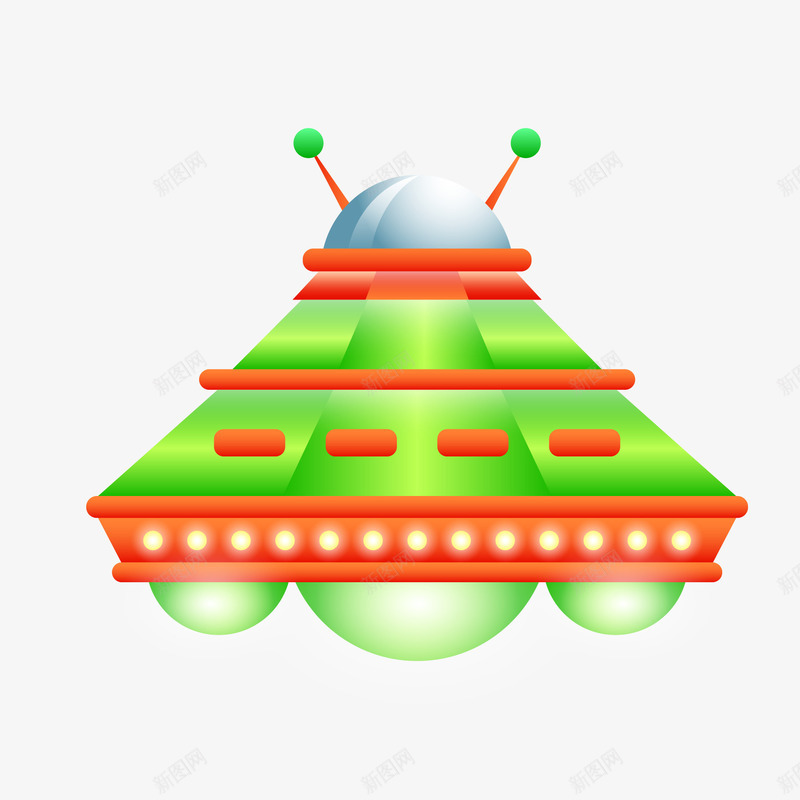 卡通飞碟矢量图ai免抠素材_88icon https://88icon.com 创意卡通 卡通 卡通插图 外星飞船 插图 飞碟 矢量图