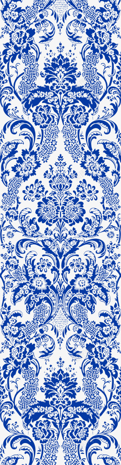 古典海浪花纹矢量素材中国古典青花瓷花纹图样牡丹花底高清图片