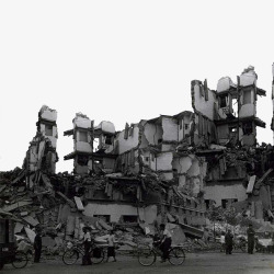 瓦砾手绘战争废墟高清图片