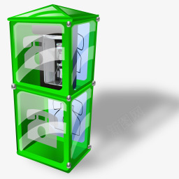盒子模型电话亭图标图标